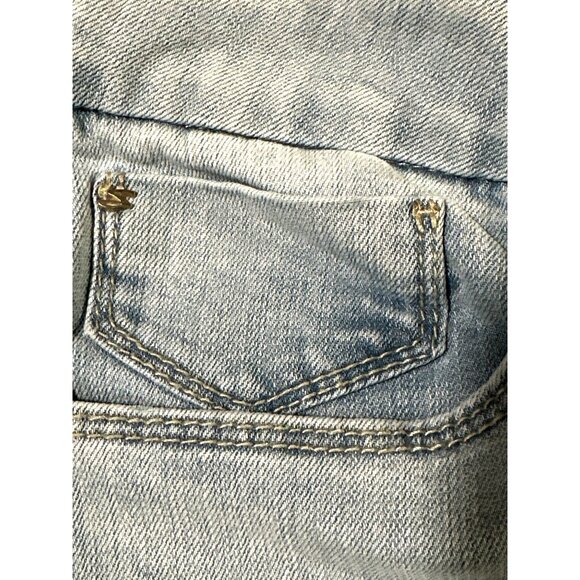 Seven7 Tummyless High Rise Skinny Jeans Light Wash Distressed Stretch Denim 10 - Picture 9 of 16